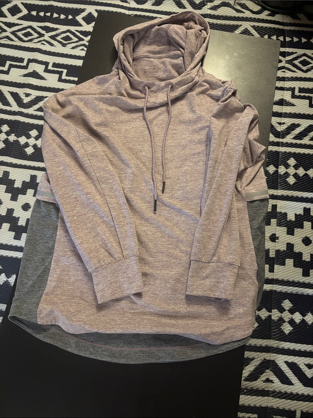 Tangerine Heathered Mauve Hooded Pullover